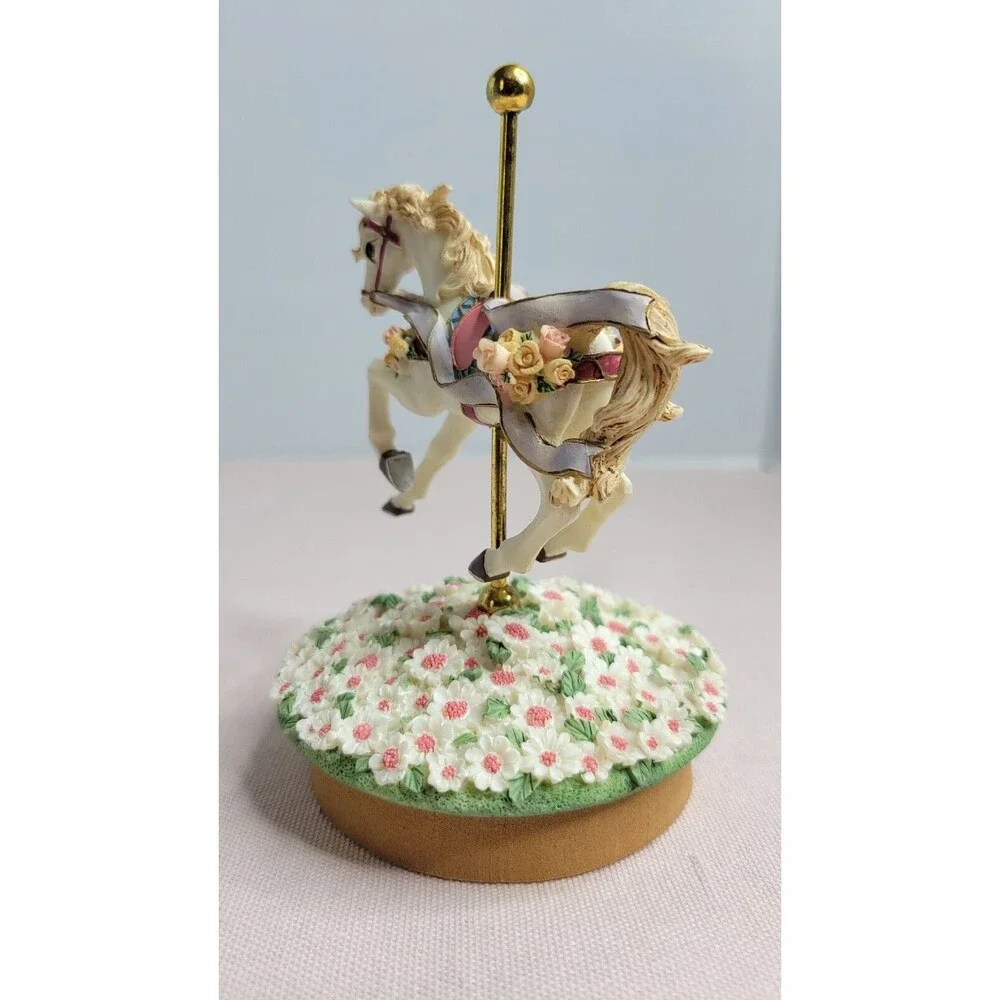 Carousel Horse with Flowers Our America Candle Jar Topper Summertime Fun Memory!